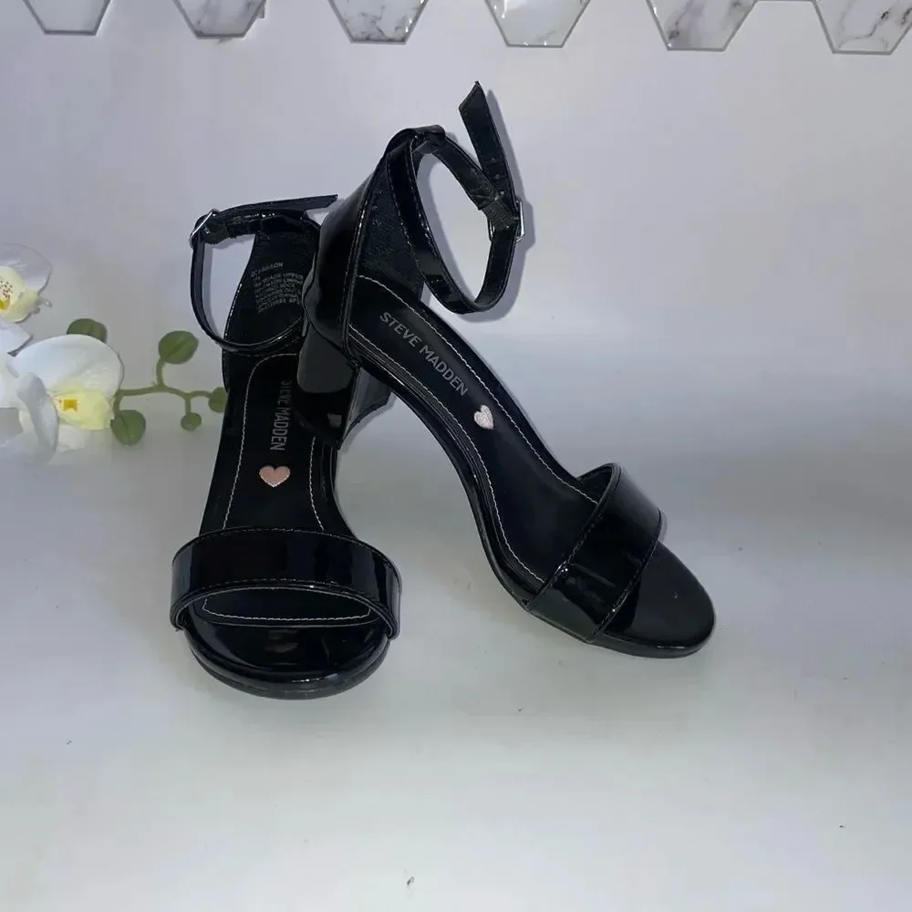 Steve Madden Black Heels with Ankle Strap
